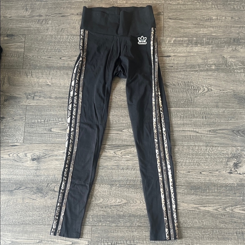 Women black Adidas leggings animal print